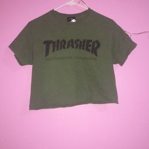 DIY cropped thrashers tee